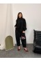 Kadın Siyah Oversize Gömlek ve Palazzo Alt-Üst Takım