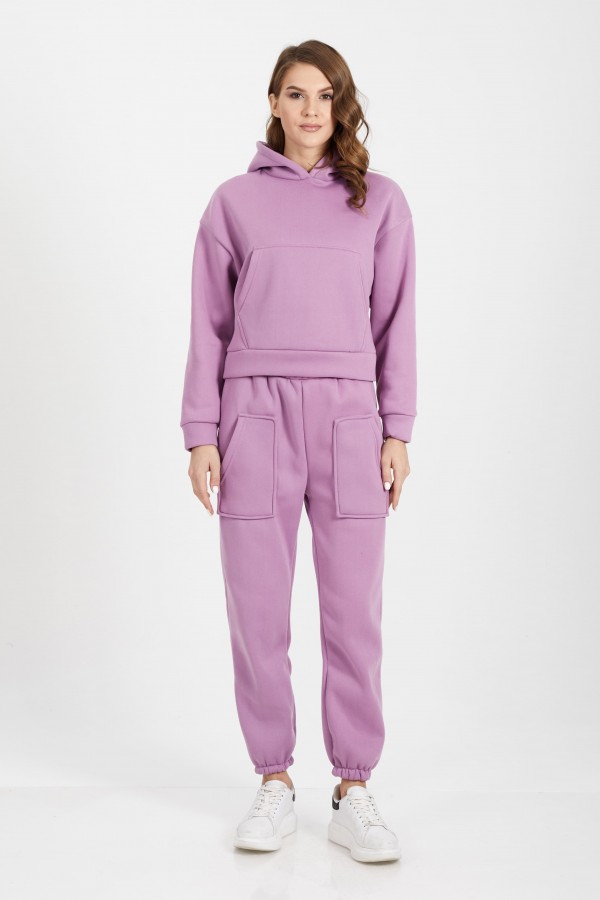 Lila Kapşonlu Sweatshirt Takım Lila Kapşonlu Sweatshirt Takım