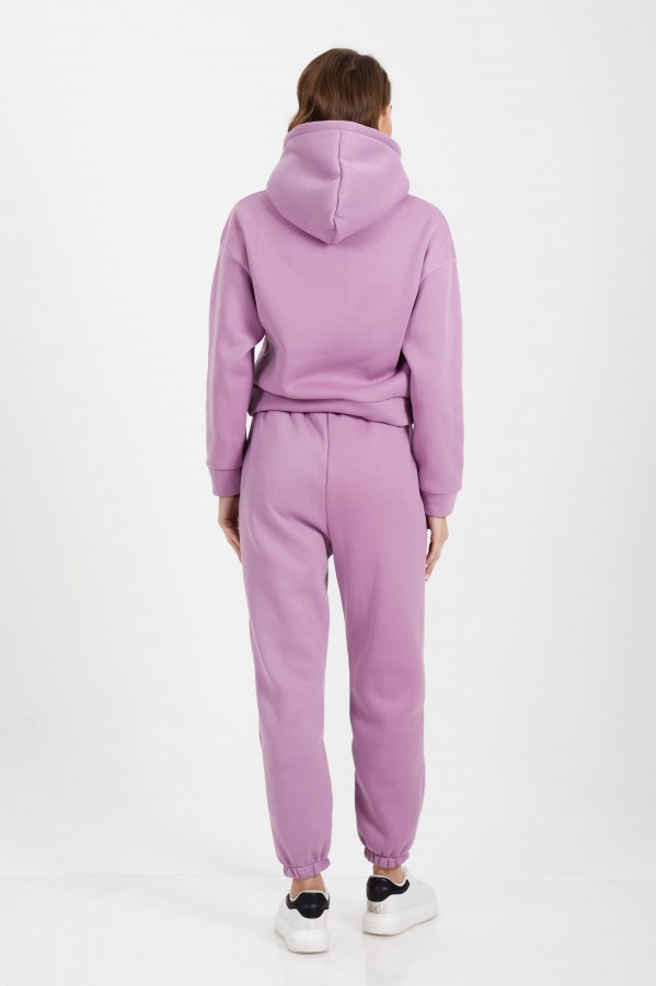 Lila Kapşonlu Sweatshirt Takım Lila Kapşonlu Sweatshirt Takım