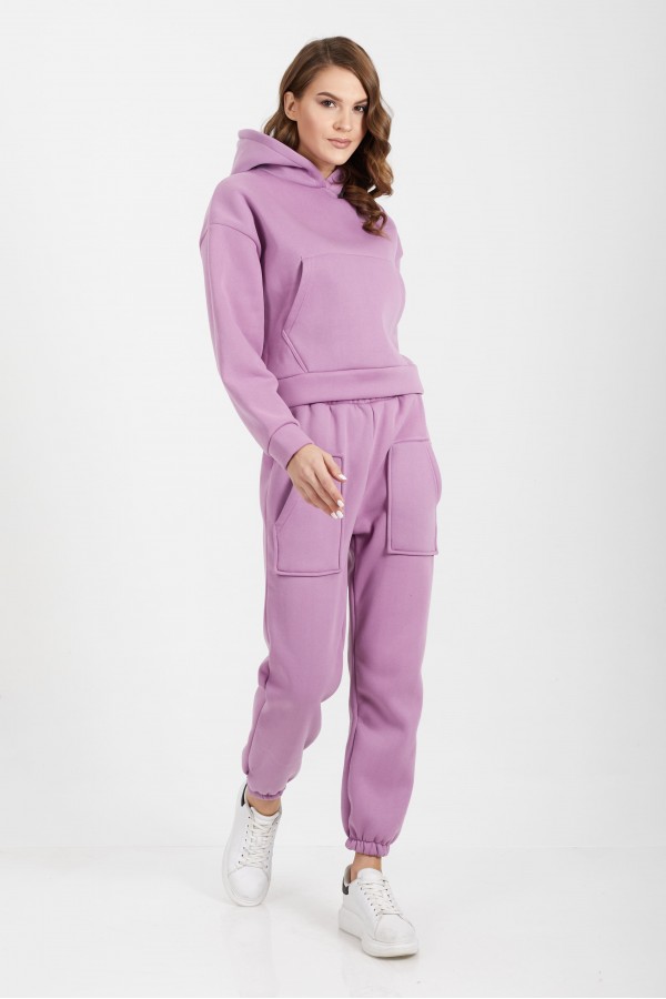 Lila Kapşonlu Sweatshirt Takım Lila Kapşonlu Sweatshirt Takım